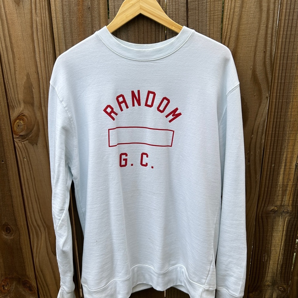 Random Golf u. White Sweatshirt with Red Font in Size Large
